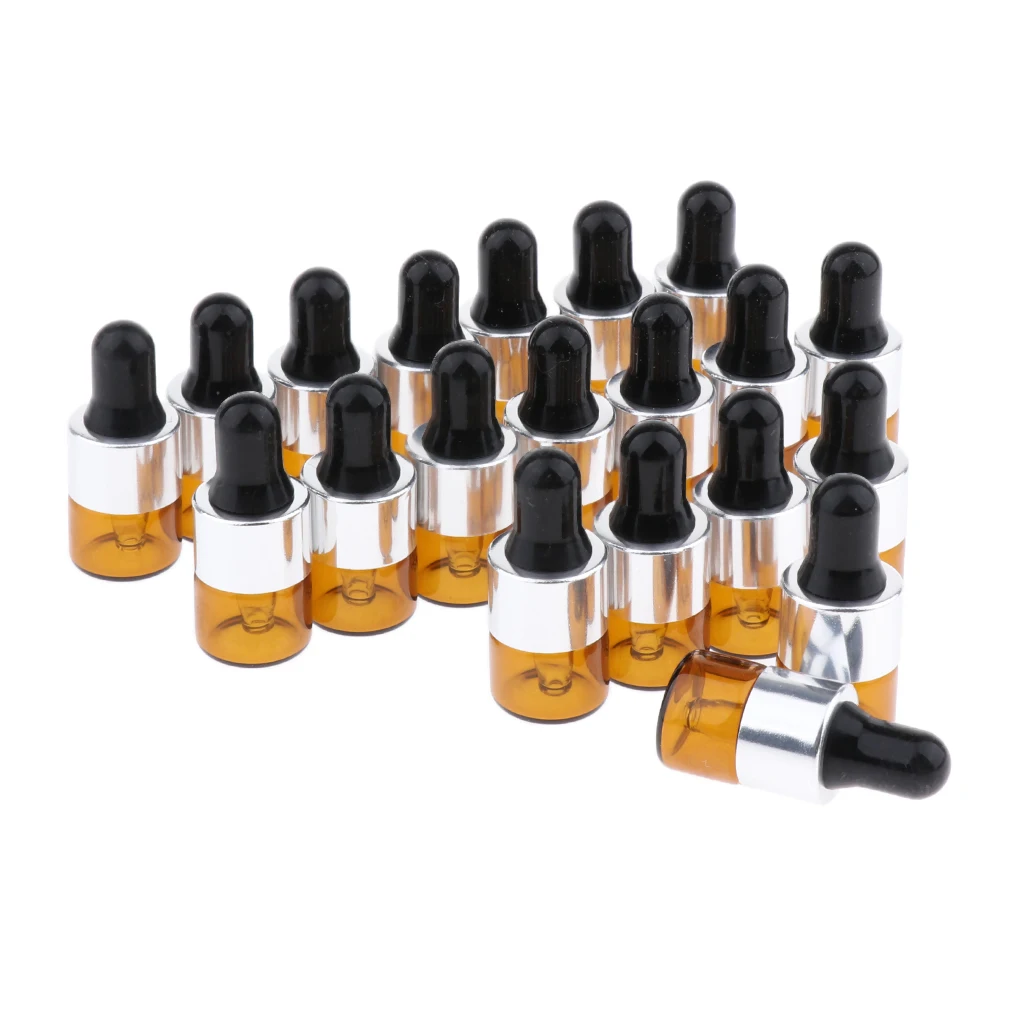 20x 1ml Glass Dropper  Bottle for Essential Oils Perfume Makeup