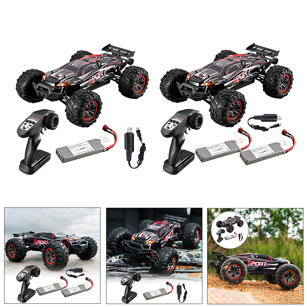 All Terrain 1/10 RC Car 2.4G 4WD Truck 2200mah Large Capacity Battery 100m Remote Distance Climbing Car Toy for Boys and Adults