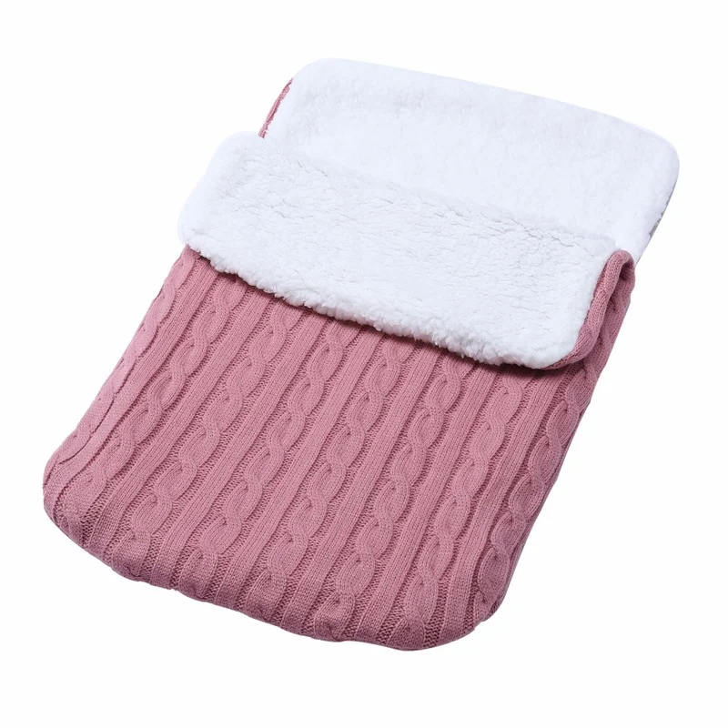 Solid Color Baby Car Seat Accessories Cashmere Velvet Thick Knitted Warm Woolen Stroller Sleeping Bag for Infant baby stroller accessories bag