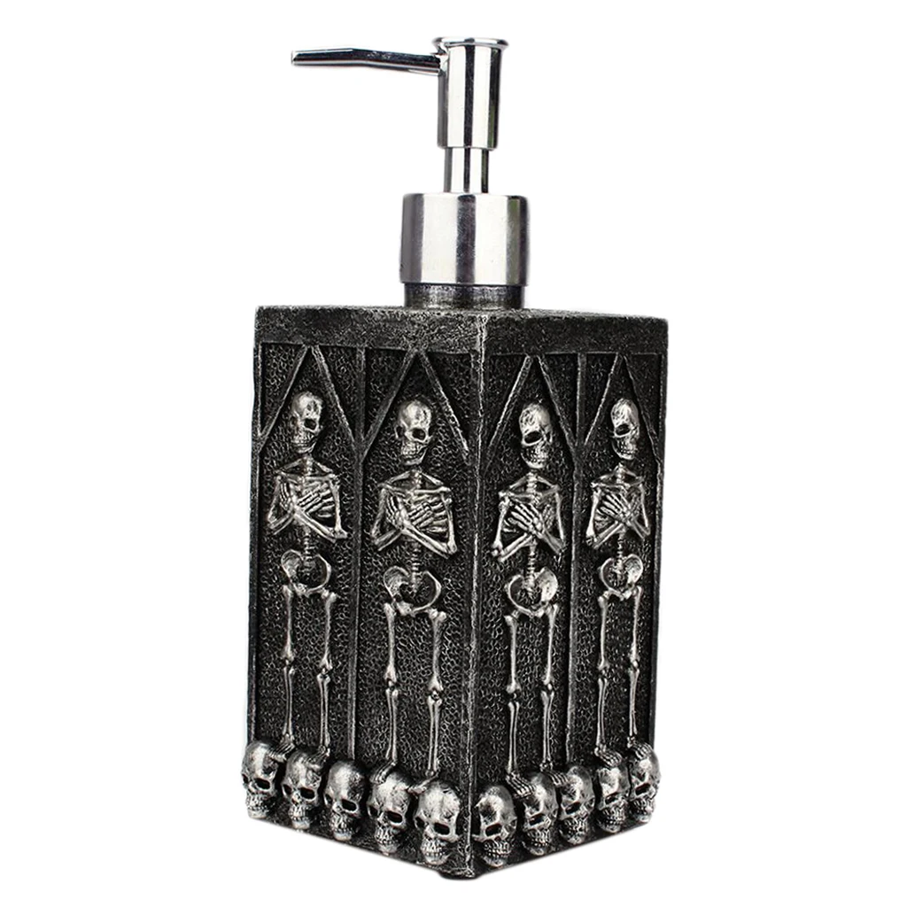 Empty Pump Bottles - Versatile Black Skeleton Soap Bottle Container 460ml/15.5