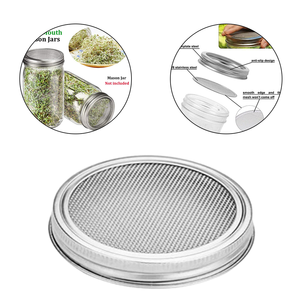 85mm Stainless Steel Mason Jar Mesh Screen Sprouting Lid Cover for Growing Beans Broccoli