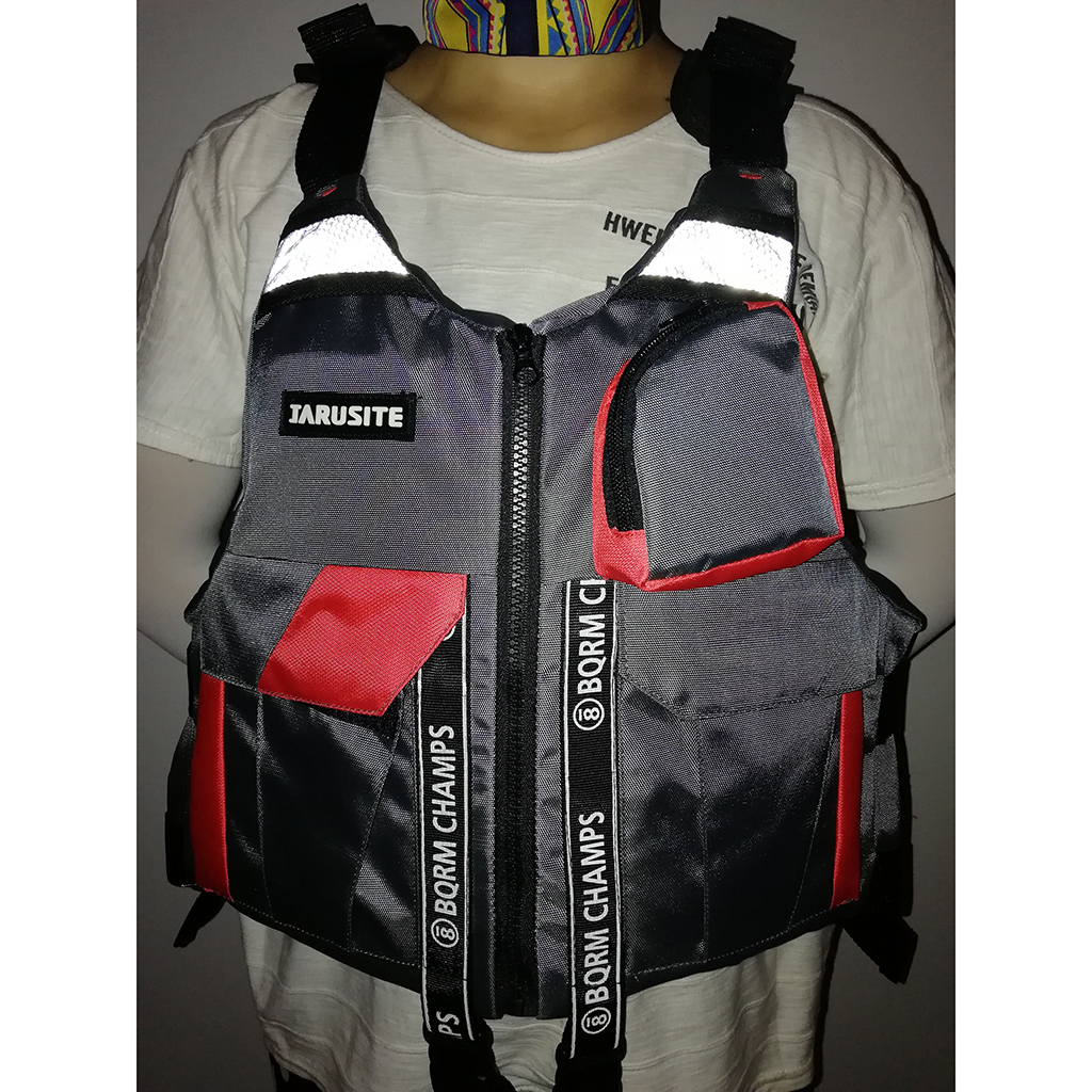 Reflective Life Jacket Fishing Mesh Vest Waistcoat Floats PFD with Whistle
