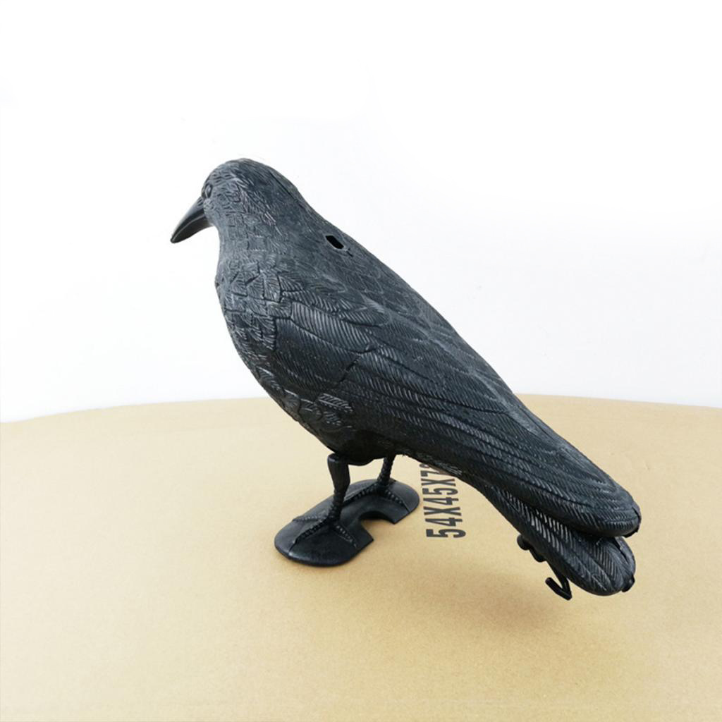Crow Decoy Flocked Flock Coated Shell + Feet Stake Crow Bird Decoy Hunting