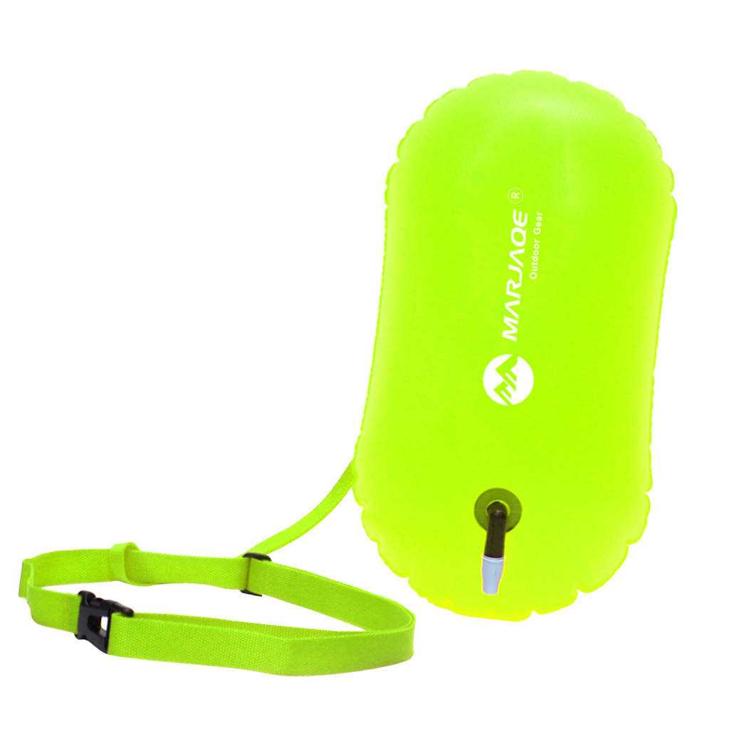 Fluo Yellow Swim Bubble Safety Buoy Float for Open Water Swimmers & Kayakers