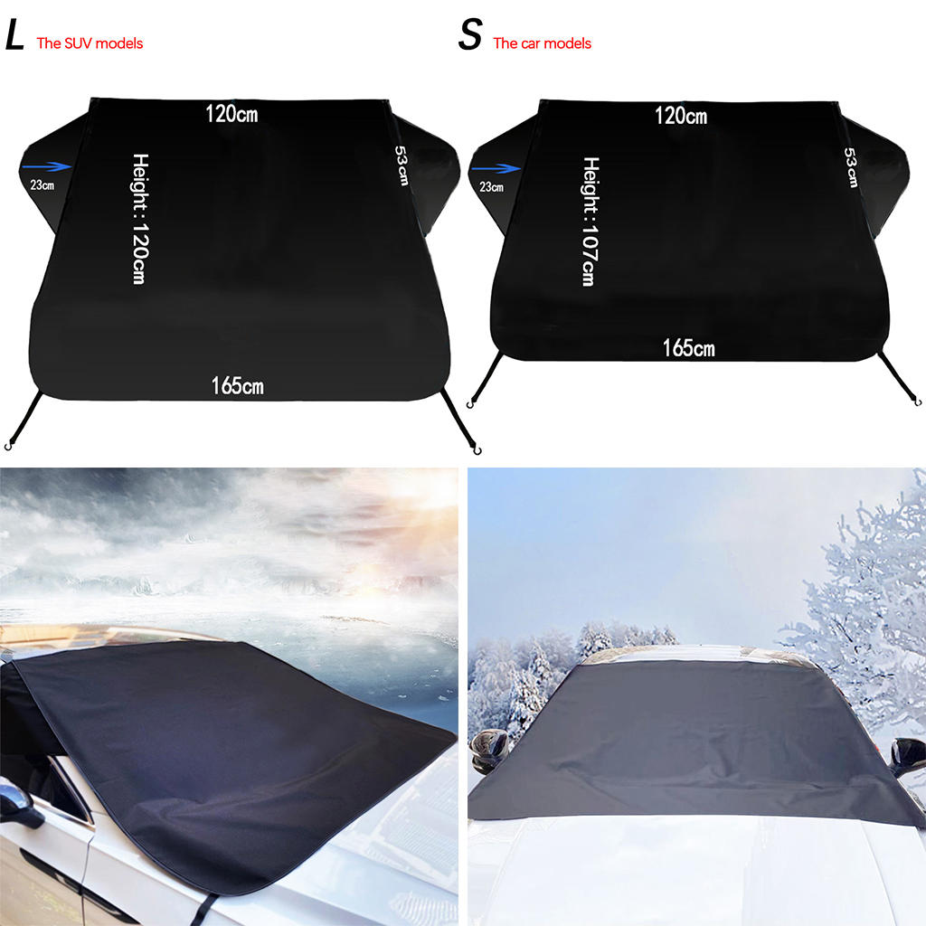 Outdoor Car Windshield Snow Cover Waterproof Windproof Sun Shade Snow Ice Cover Dust Cover Protector Fits for Snow Ice