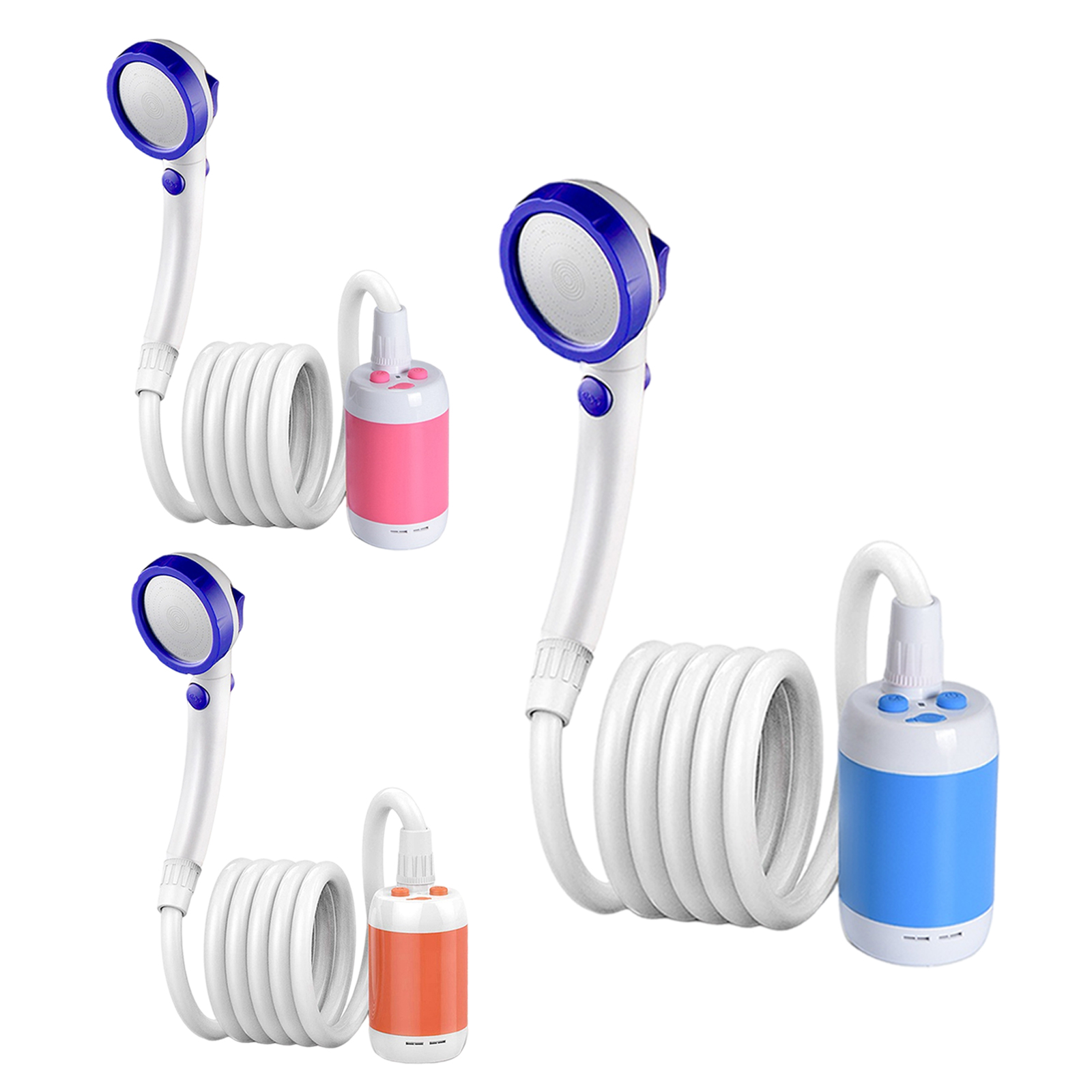 Portable USB Rechargeable Battery Shower Head Nozzles Kit With Electric Pump Hose Travel Shower Outdoor Camping Bathing