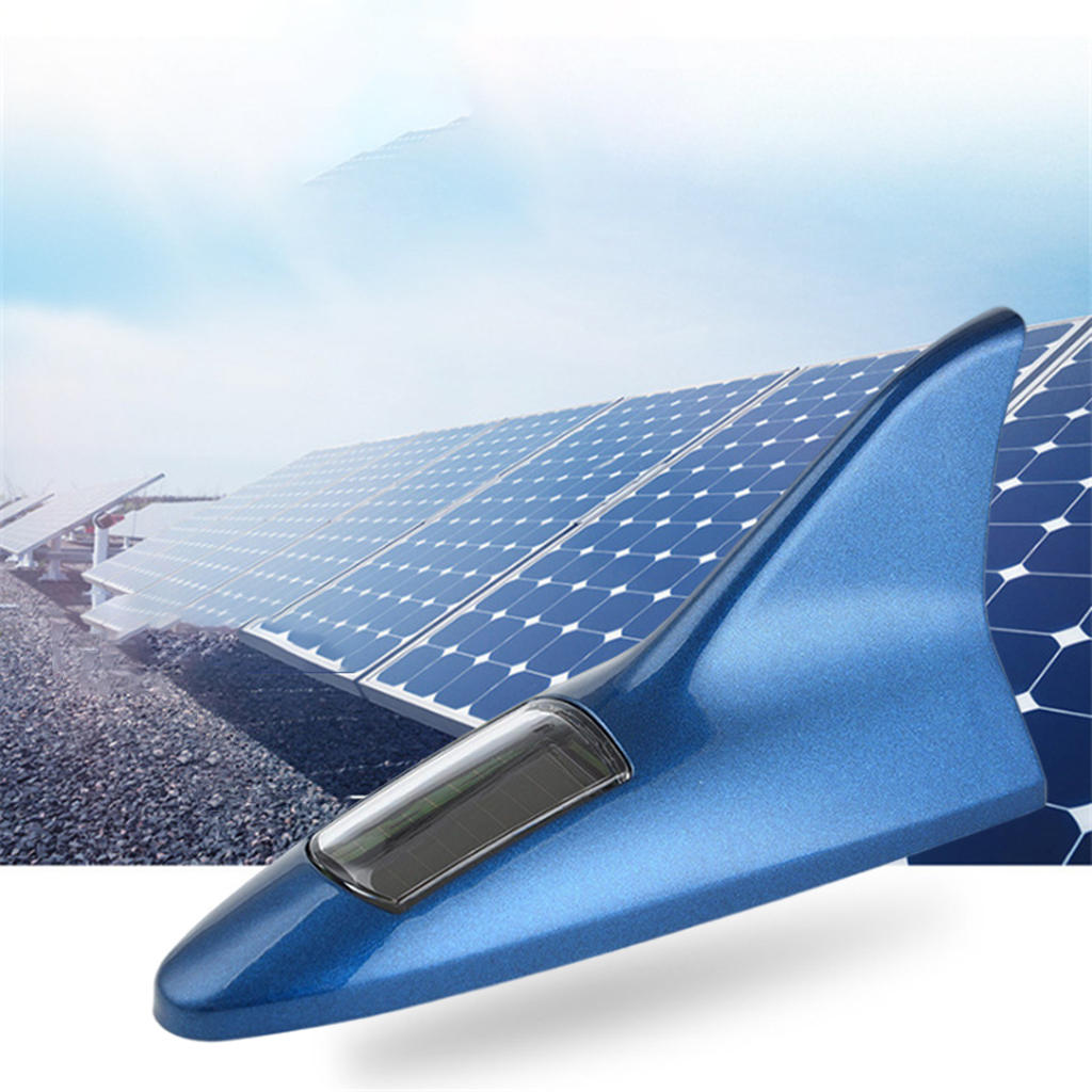 Shark Fin Antenna Universal 4 Colorf Car Roof Antenna Light Solar Shark Fin Warning Light Fits for Car