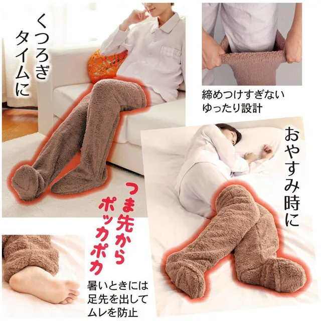 Plush Warmth Long Cozy Socks Over Knee Fuzzy Leg Warmer Teddy Legs Long  Socks,Winter Home Sleeping Socks Women's Leg Warmers