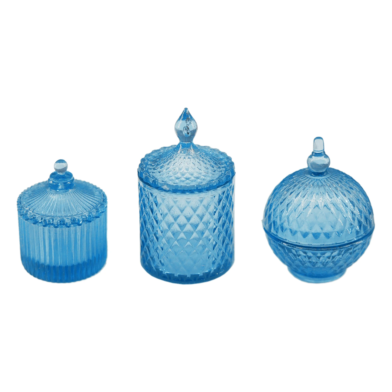 3pcs Miniature Candy Jars Cups Bottles Set Dollhouse Glassware
