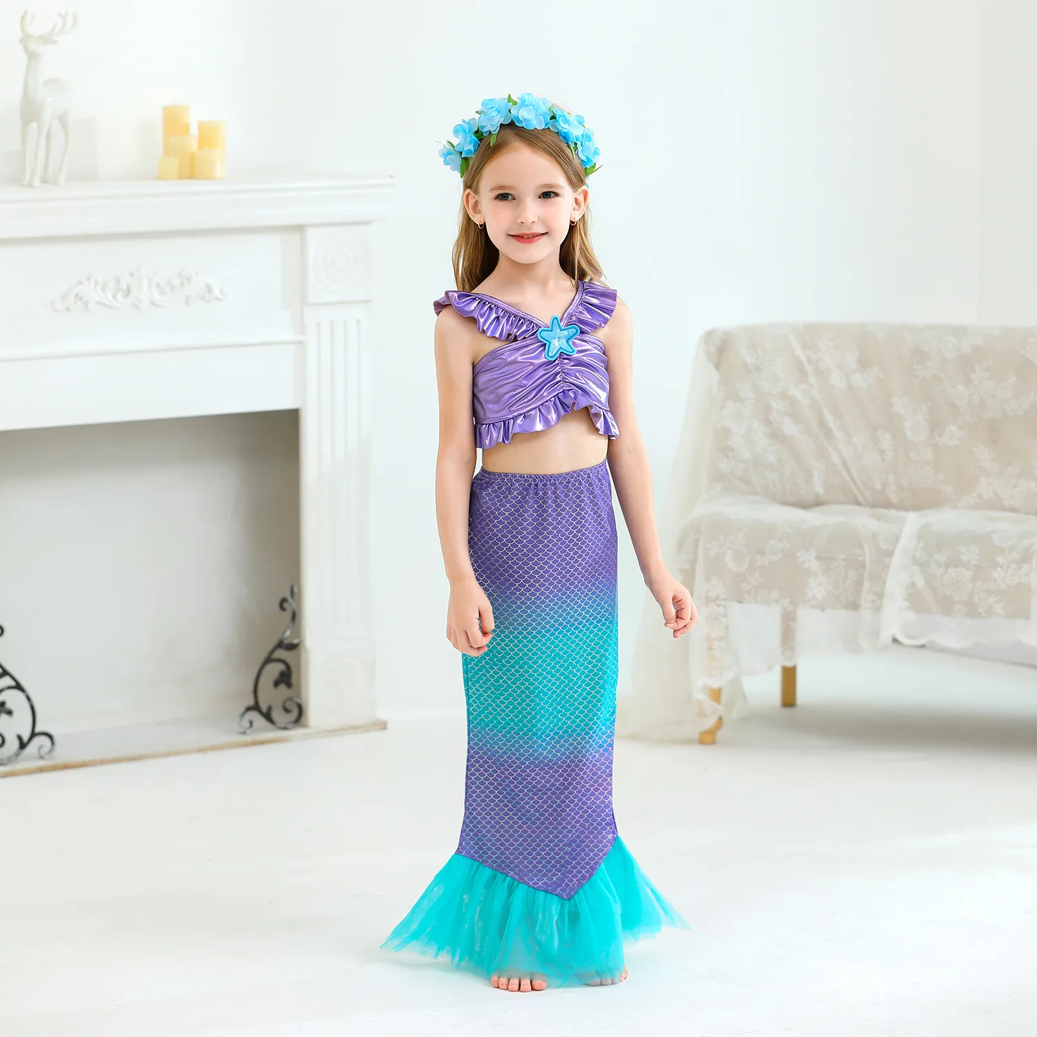 Kid Girl Baby Princess Snow White Alice Little Mermaid Fancy Dress Costume ZG9 