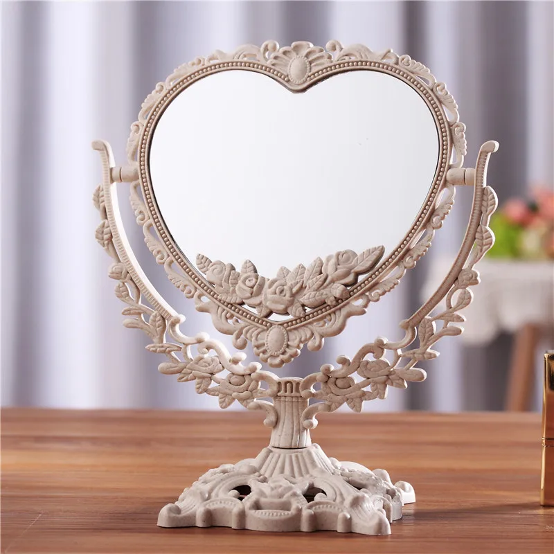 espelho de maquiagem de mesa espelho de estilo europeu dupla face backlit dormitório maquiagem espelhos ferramentas de beleza espelho cosmético