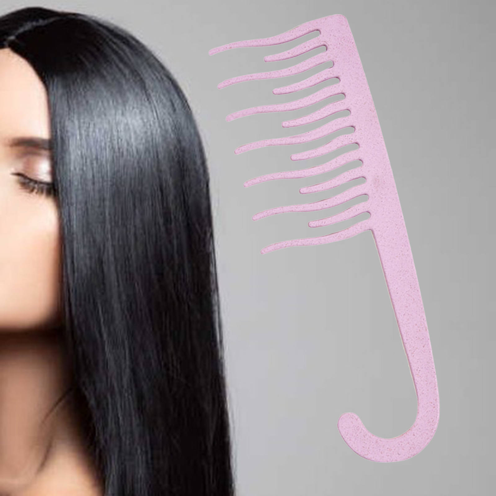 Wide Tooth Comb Hook Comb Dry and Wet Beauty Tools Hanging Wave Comb Wind Comb for Salon Curly Hair Haircut Long Hair Home Use