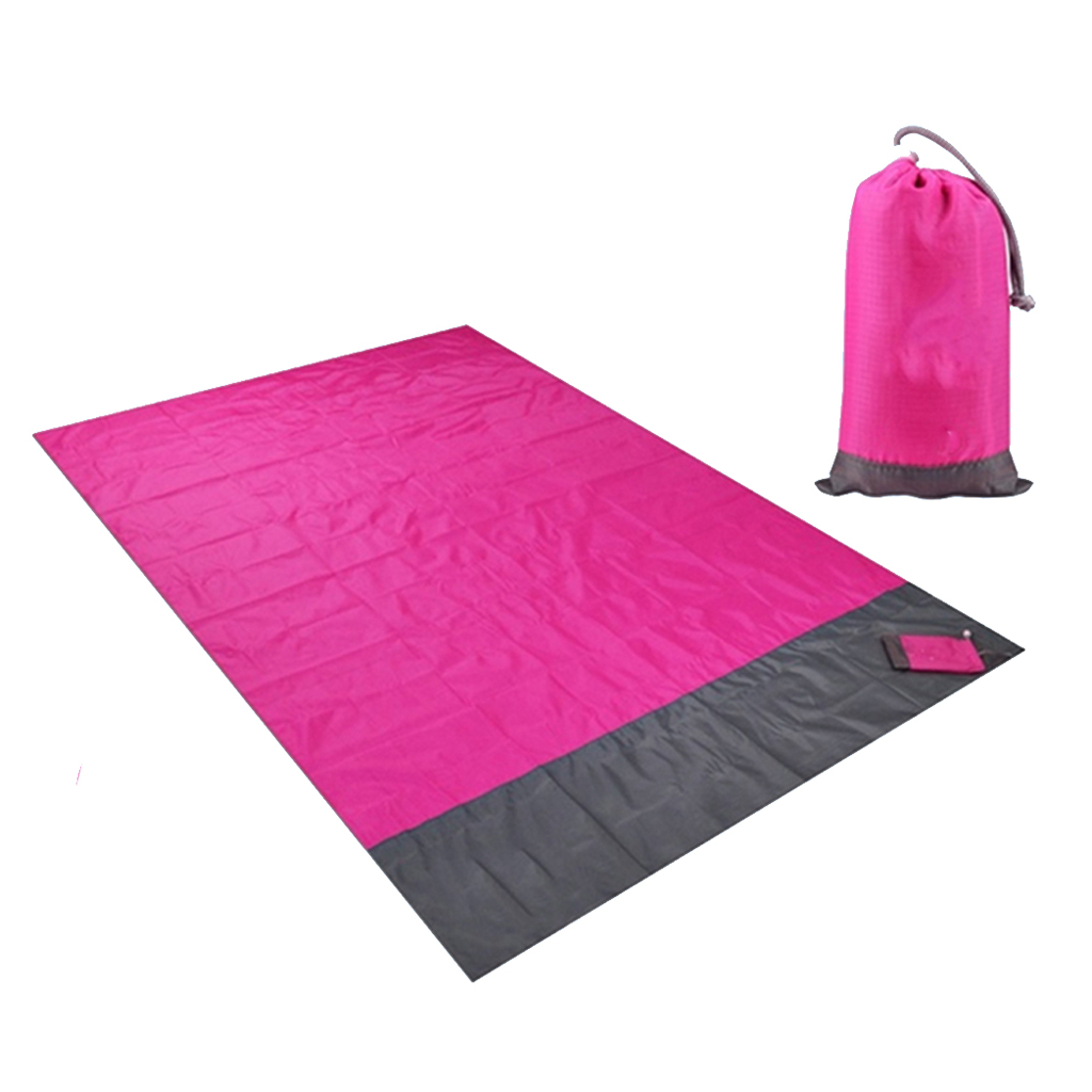 Beach Blanket Waterproof Pocket Picnic Sheet Mat Quick Drying Rug