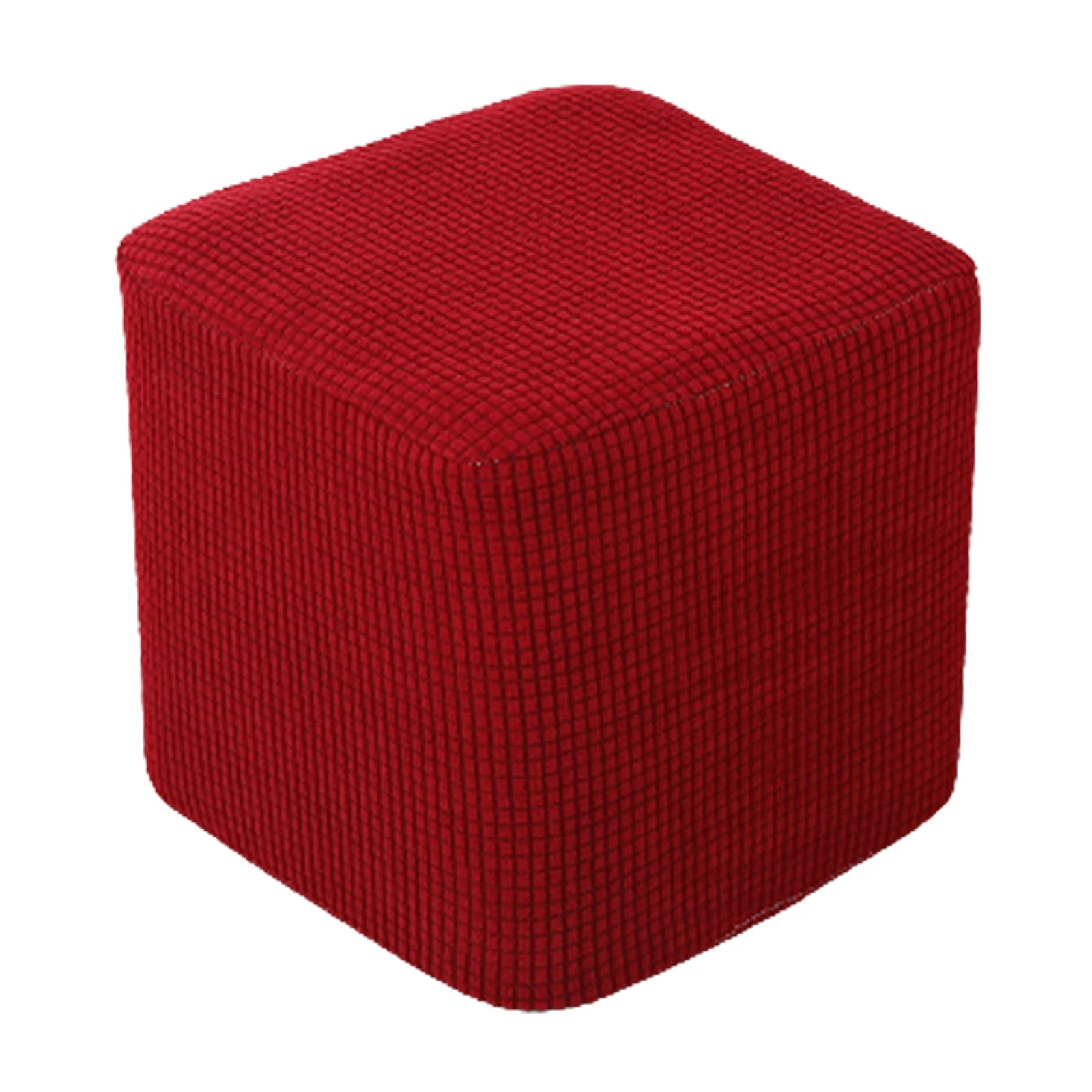 Stretch Footstool SlipCover Soft Rectangle Ottoman Cover with Elastic Furniture