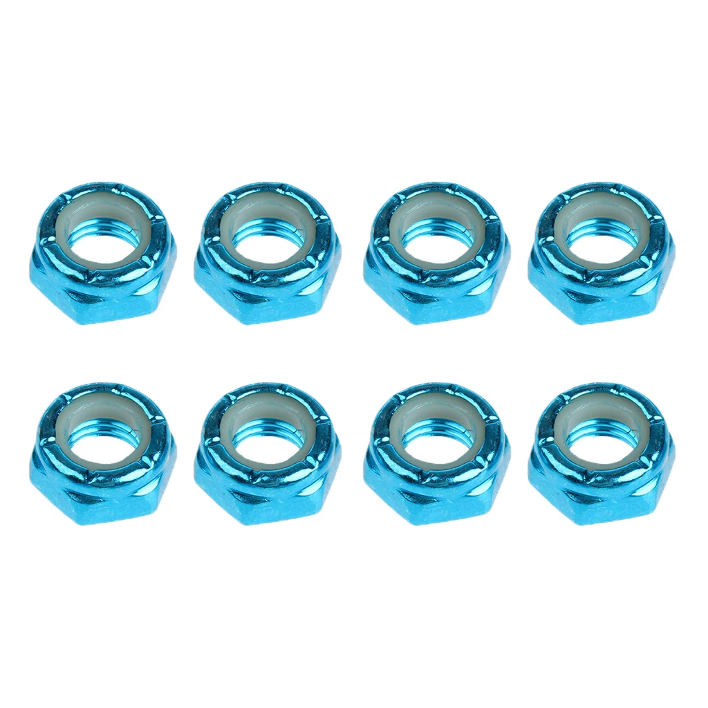 8pcs Skateboard Truck Wheel Axle Screw Nuts Longboard Hardware Accessories for Men Women Outdoor Skateboarding