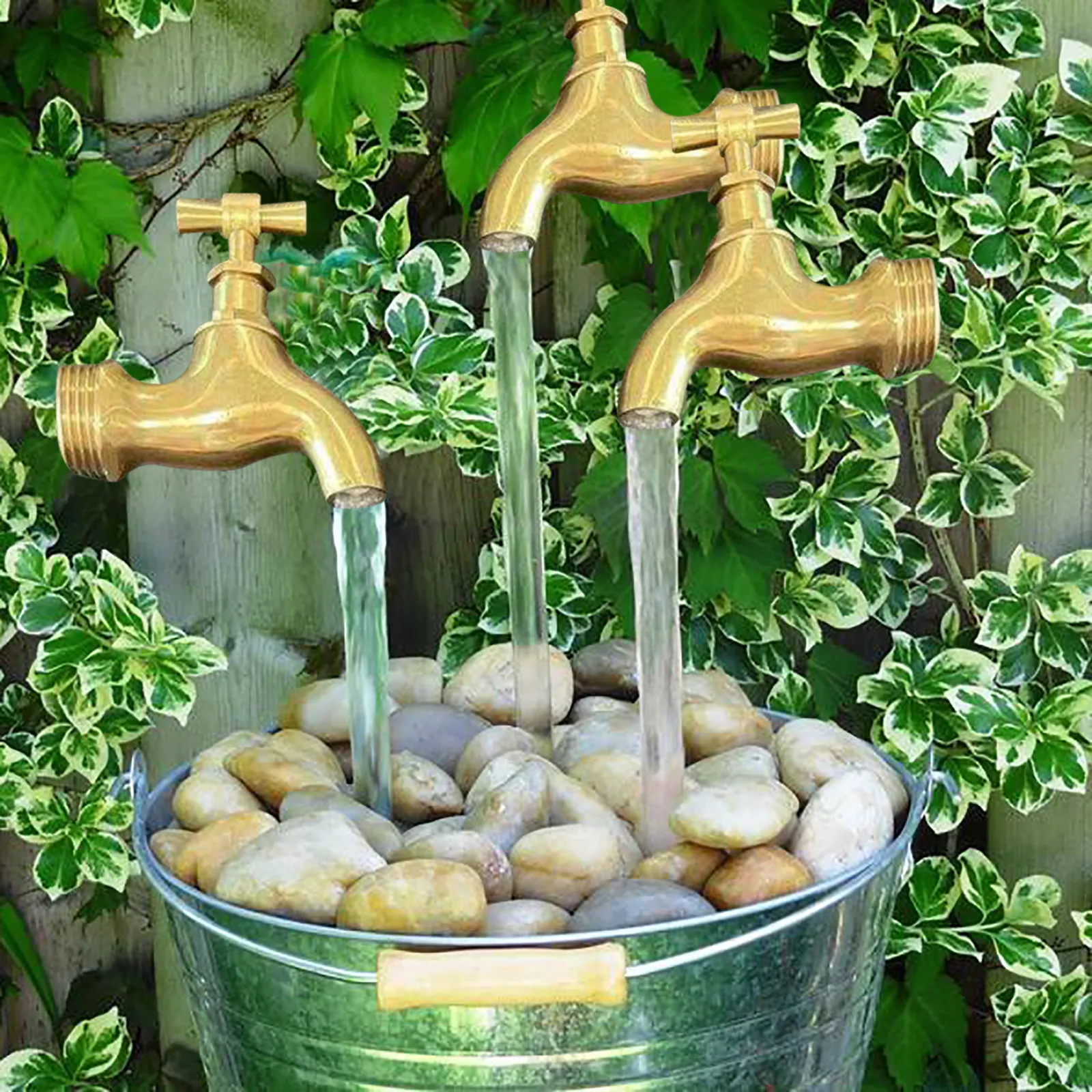 Garden Water Faucet Decoration 30cm Flowing water Spray Bottle Faucet Bottle Faucet Outdoor Metal Gardening Tools Water Fountain