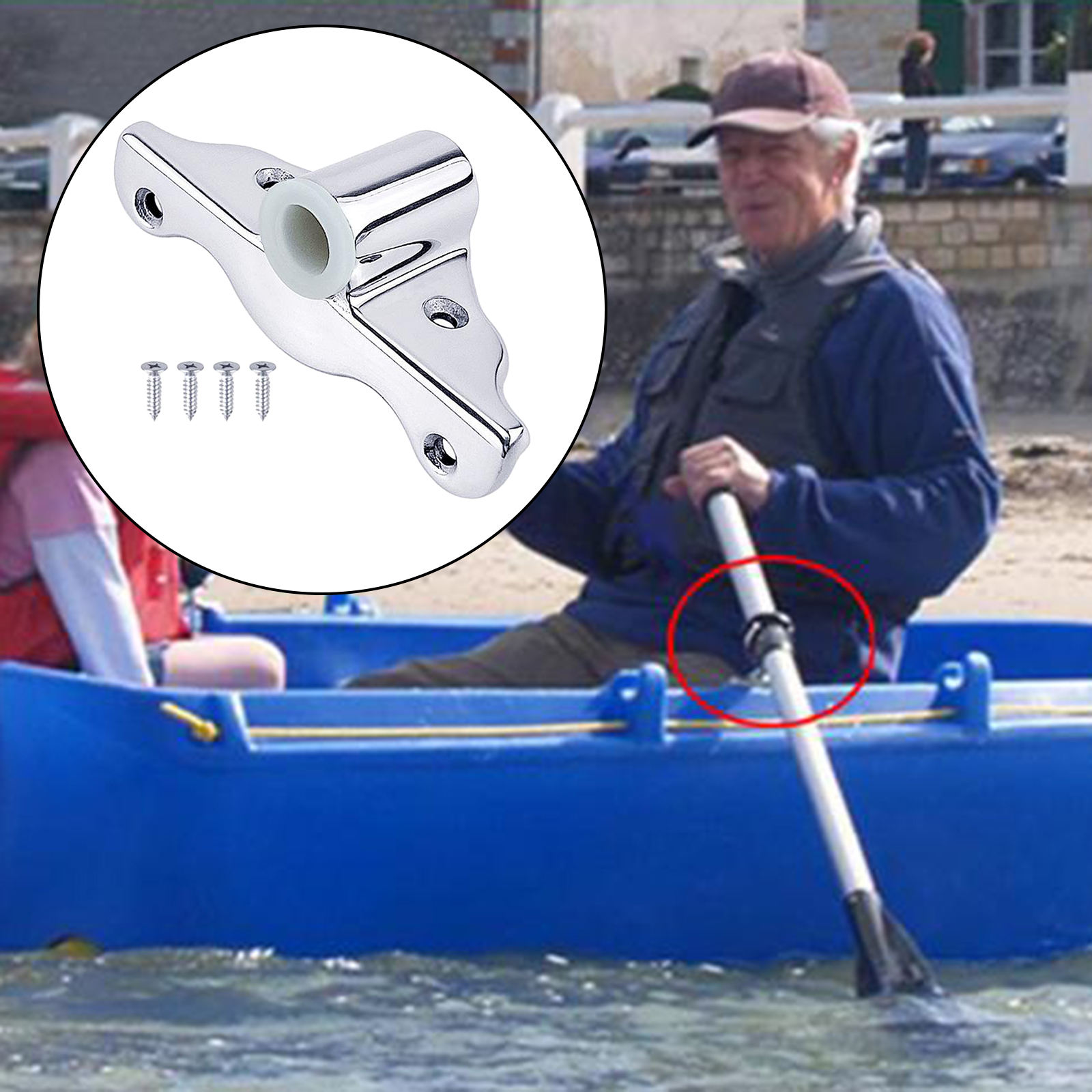 Silver Stainless Steel Side Mount Support Bracket Oar Sockets Replacement Corrosion Resistant
