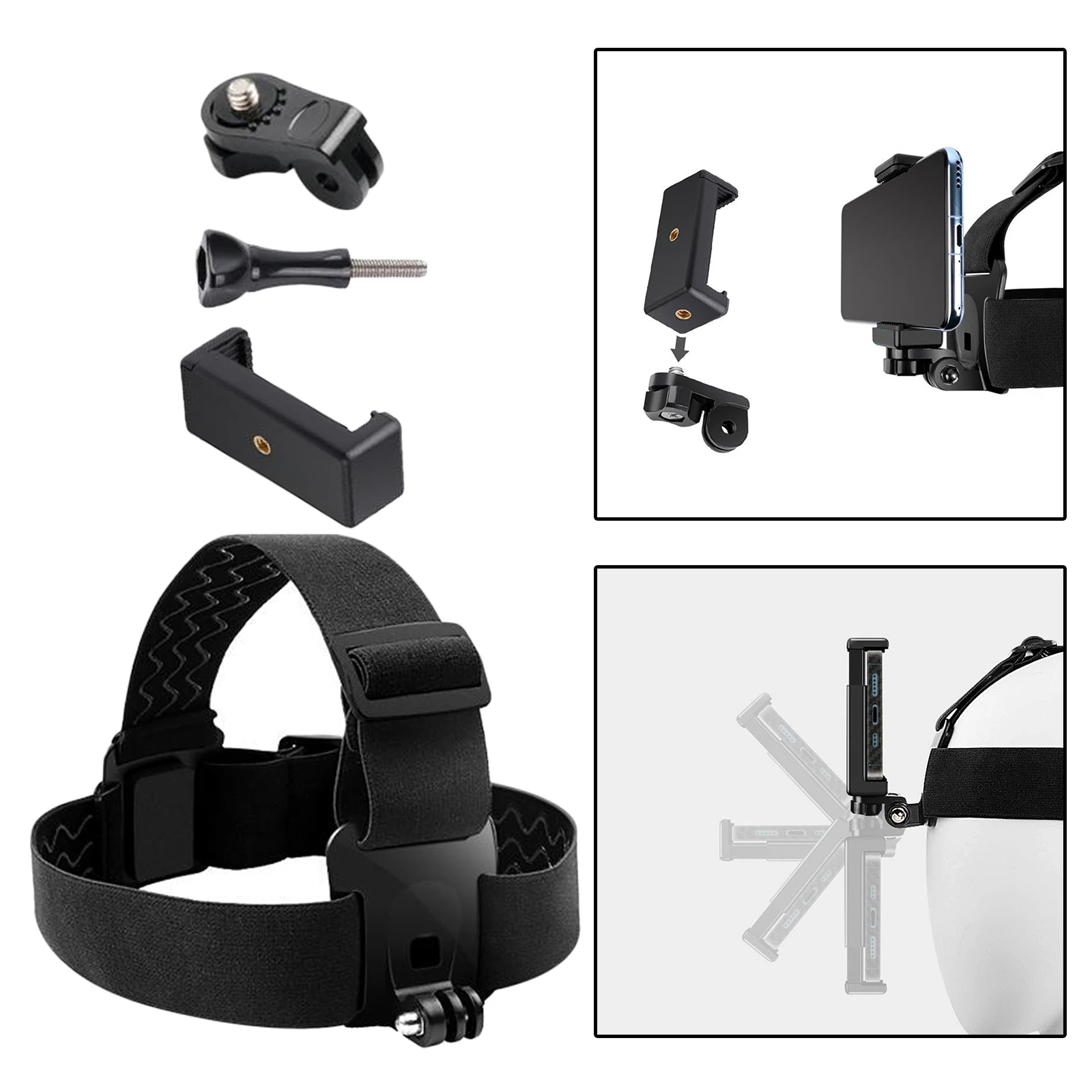 Multi-Function Adjustable Belt Cellphone Head Mount Strap for Action Cam/Gopro/Cell Phone Mount