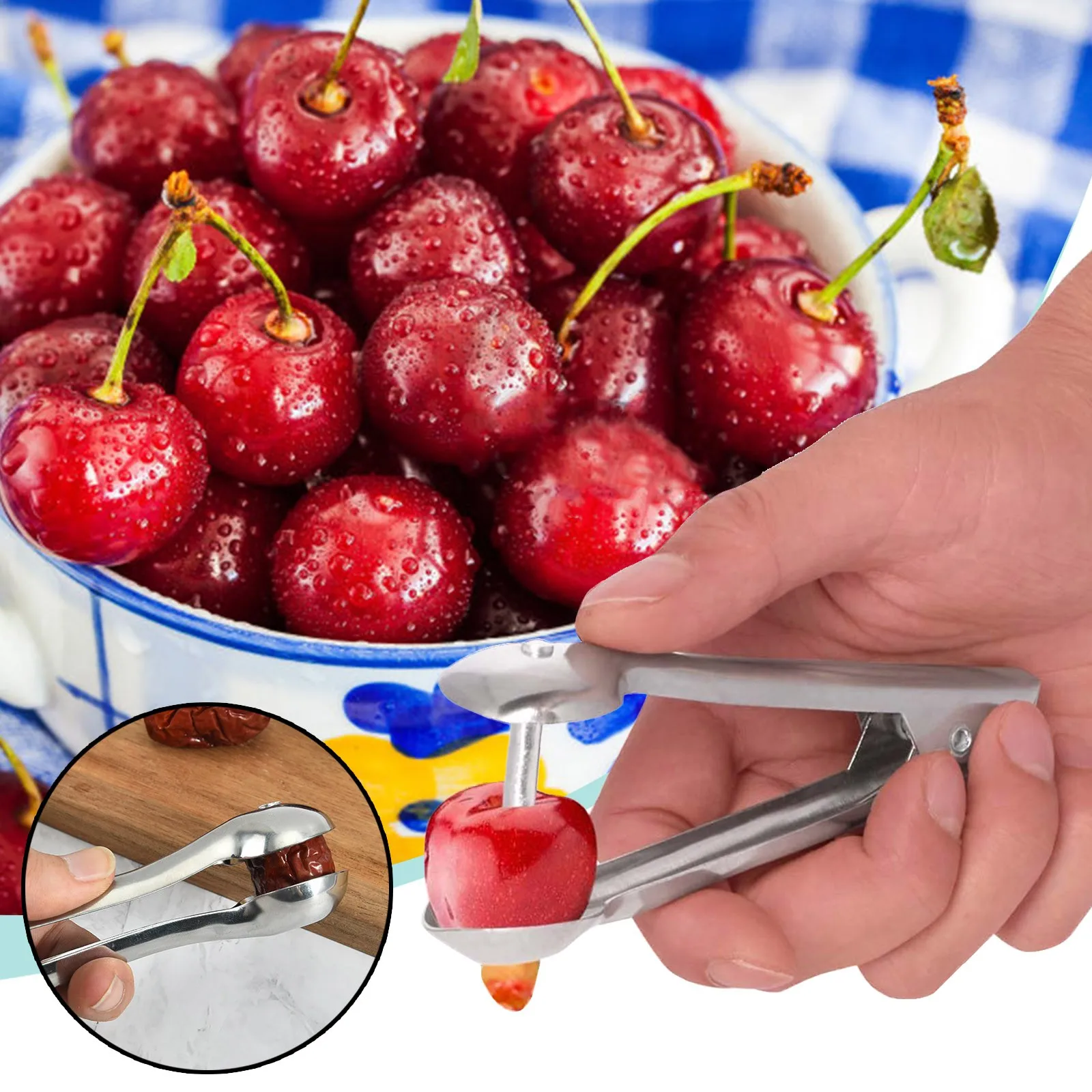 HeroNeoÃ‚Â® Aluminum Cherry Pitter Dates Olives Pit Easy Removal Core Squeeze Clamp Seeder by HeroNeoÃ‚Â® 