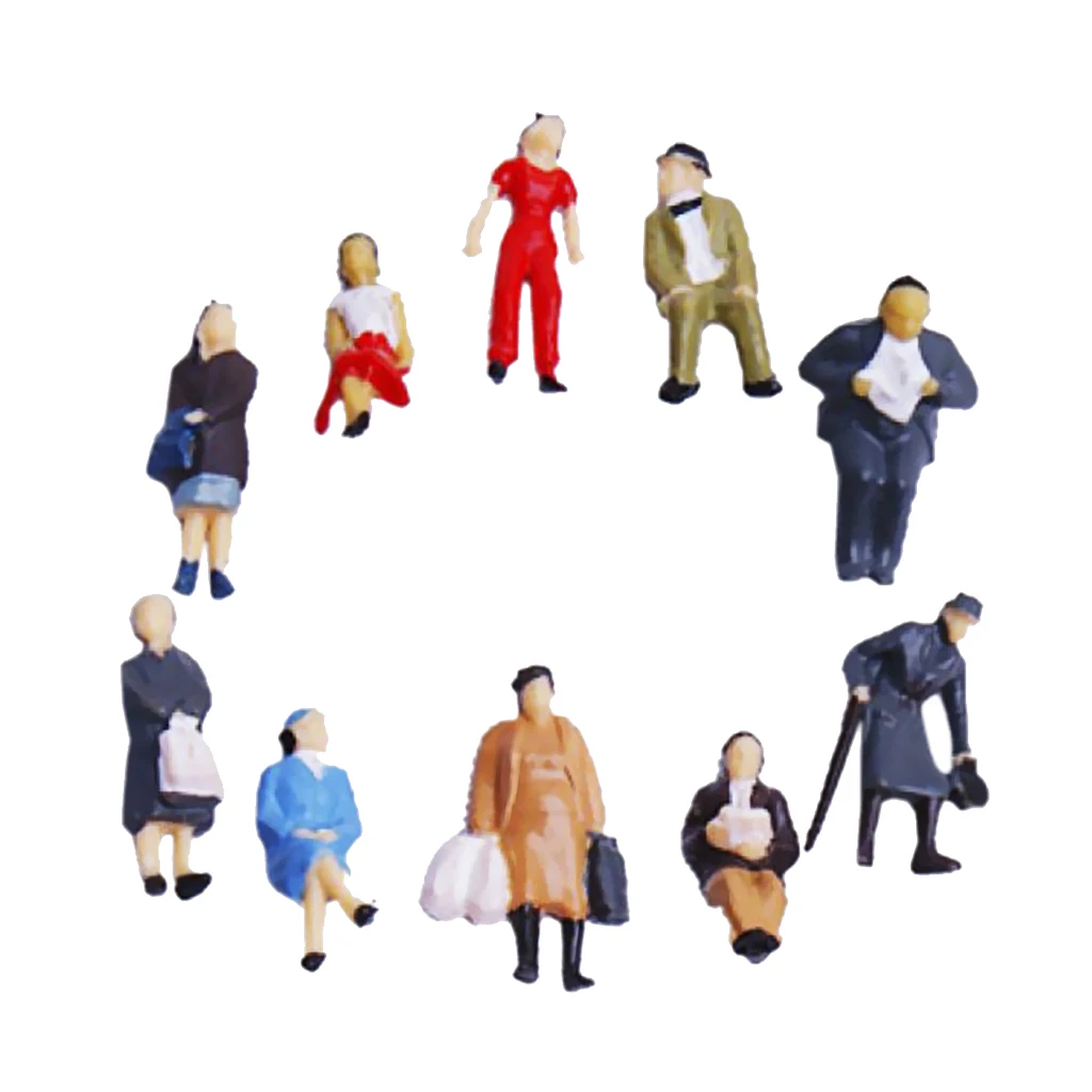 24pcs 1:87 Street People Figures Passenger Miniature for HO Miniature Scenes