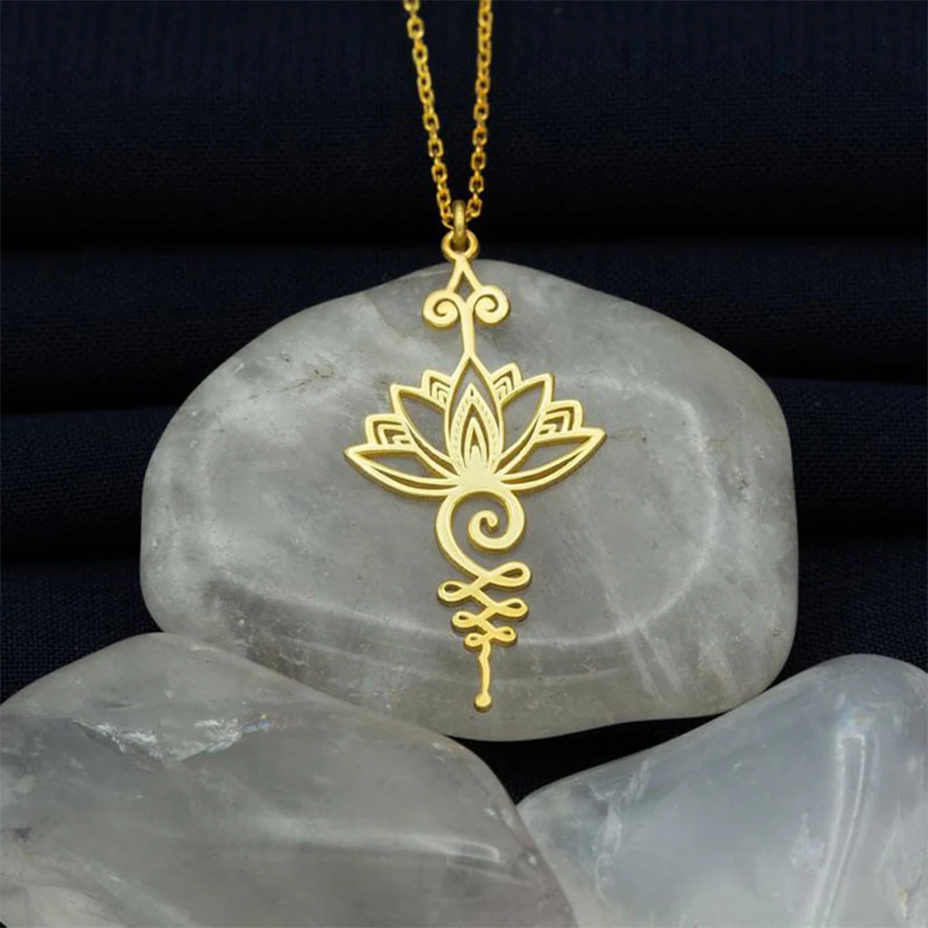 Lotus Flower Pendant Necklace Inspirational Month Birth Hollow Flower Lockets for Yoga Floral Disc Pendant Jewelry