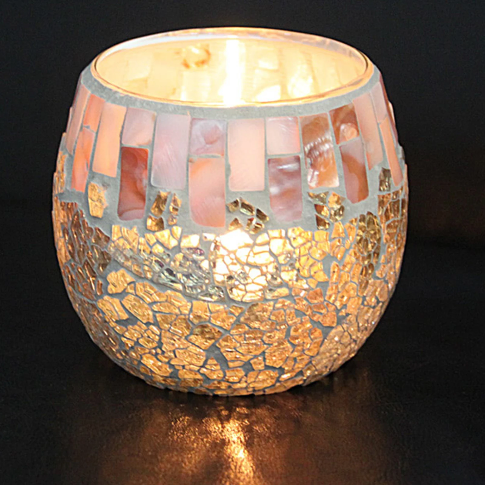 Mosaic Glass Candle Holders, Tea Light Holders Handmade Artwork Gifts for Home Decor Party Decorations