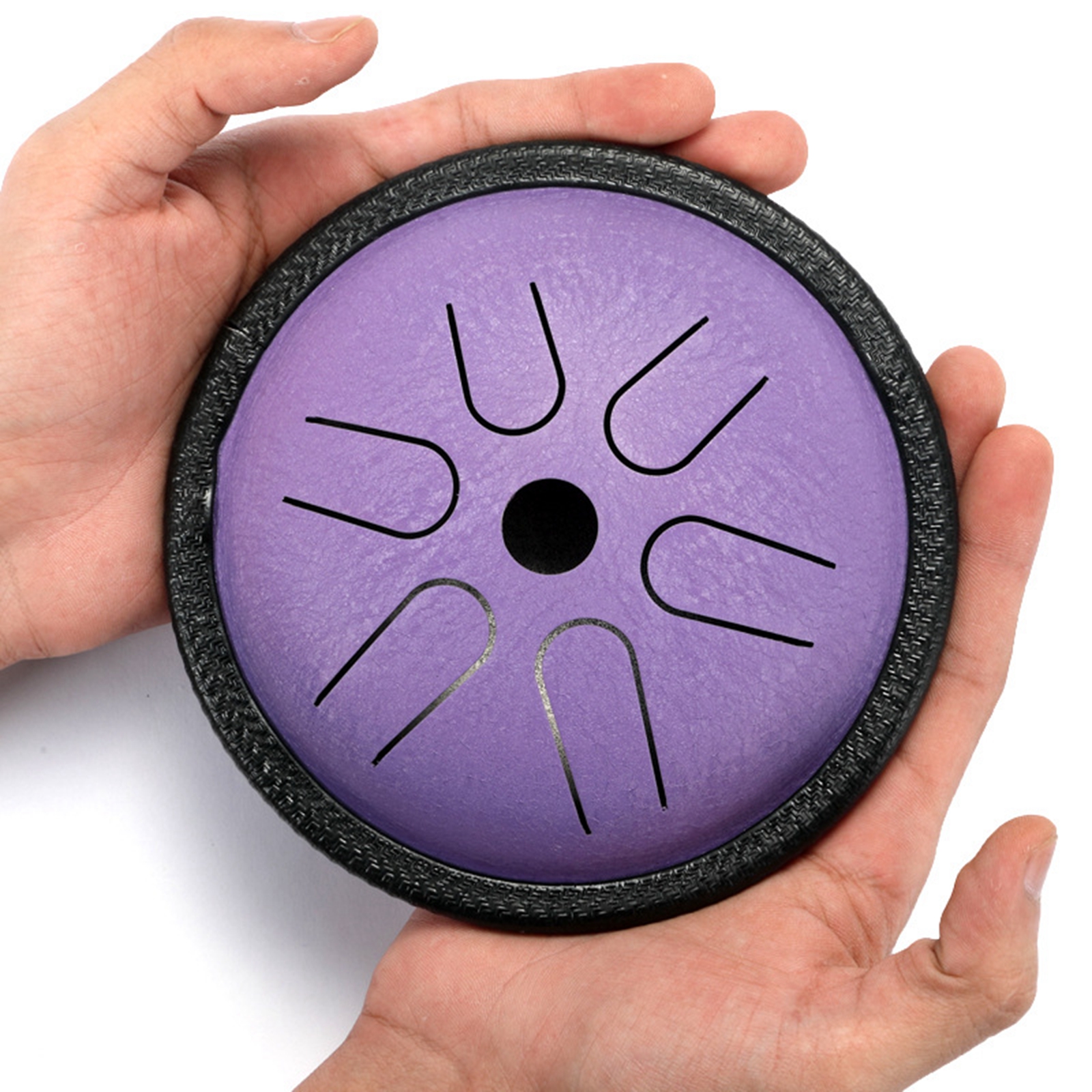 Mini Ethereal Drum Kits, 6 Notes 5.5 Inches Handpan Drumming Percussion Instrument with Carry Bag Musical Book Drumsticks Decor