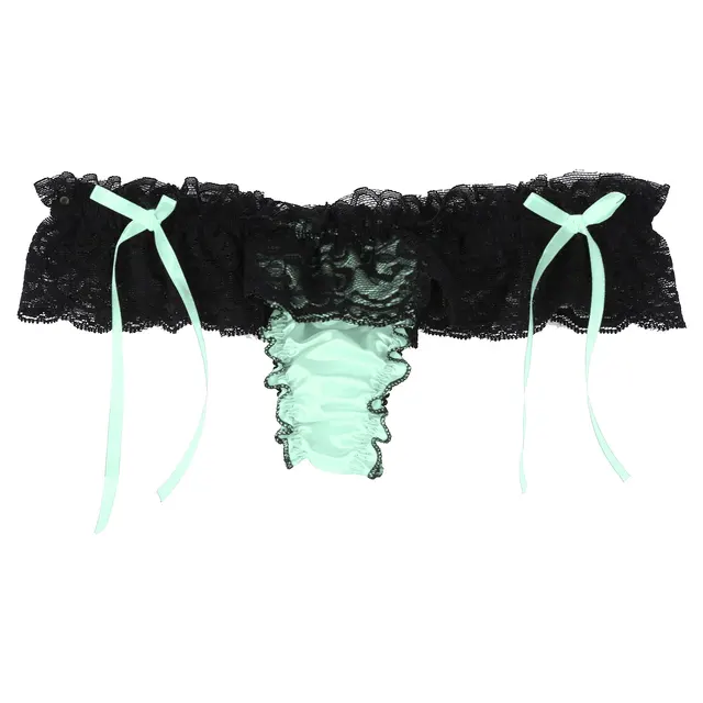 Mens Lingerie Lace Sissy Underwear Veja Através De Bowknot Sexy Briefs  Calcinha Baixa Cintura Aberto Bolge Bolge Bolga Thongs Underpants Mulheres  De $64,4