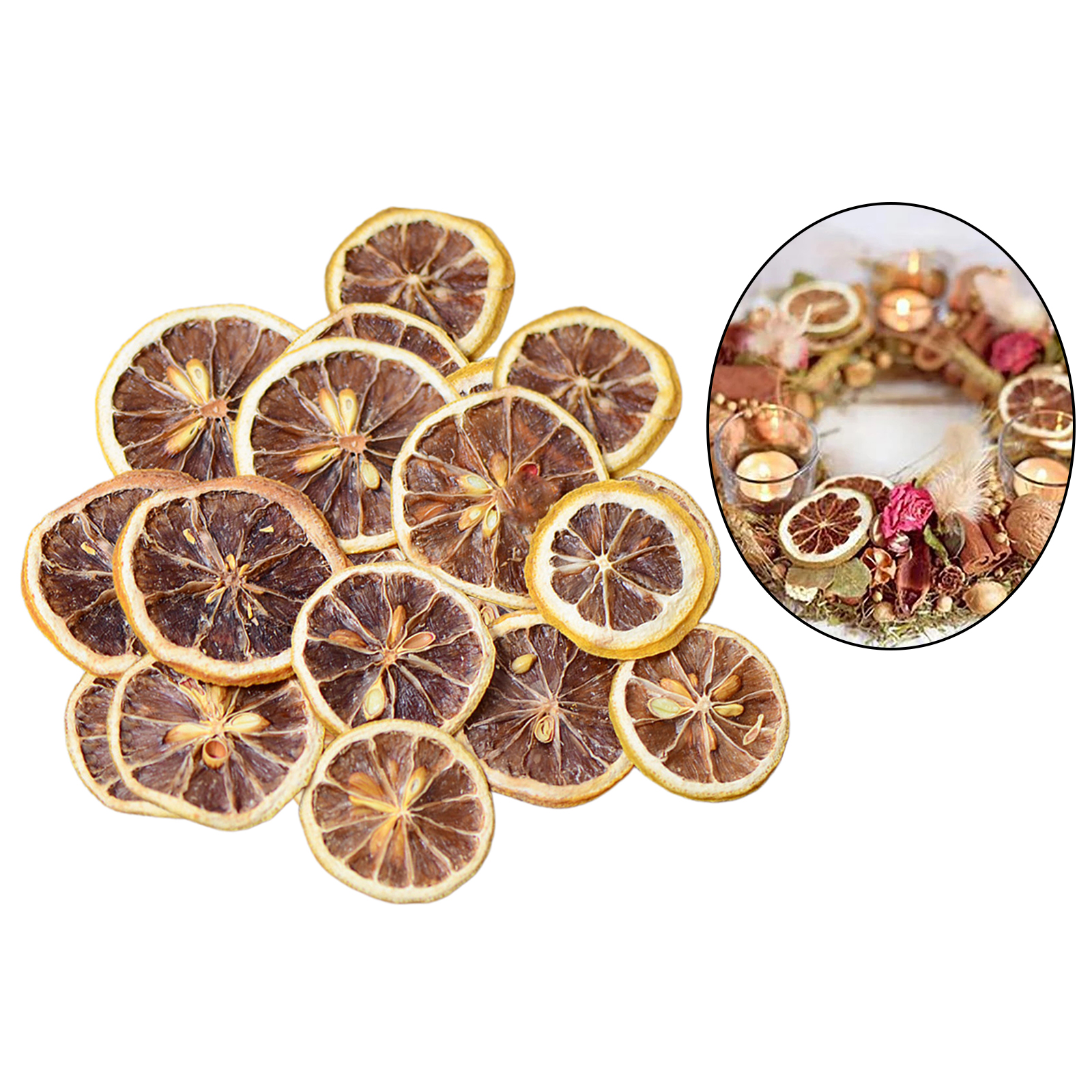 30pcs Real Dried Lemon Slice Floral for DIY Candle Epoxy Resin Crafts Tool