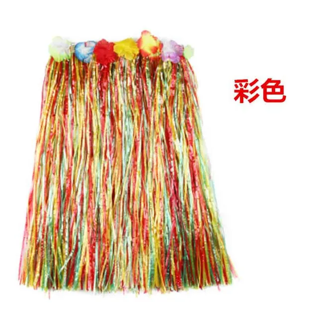 30/40/60/80cm Hawaiian Grass Skirts Beach Plastic Fibers Hula Skirt Hawaiian  Weeding Birthday Tropical