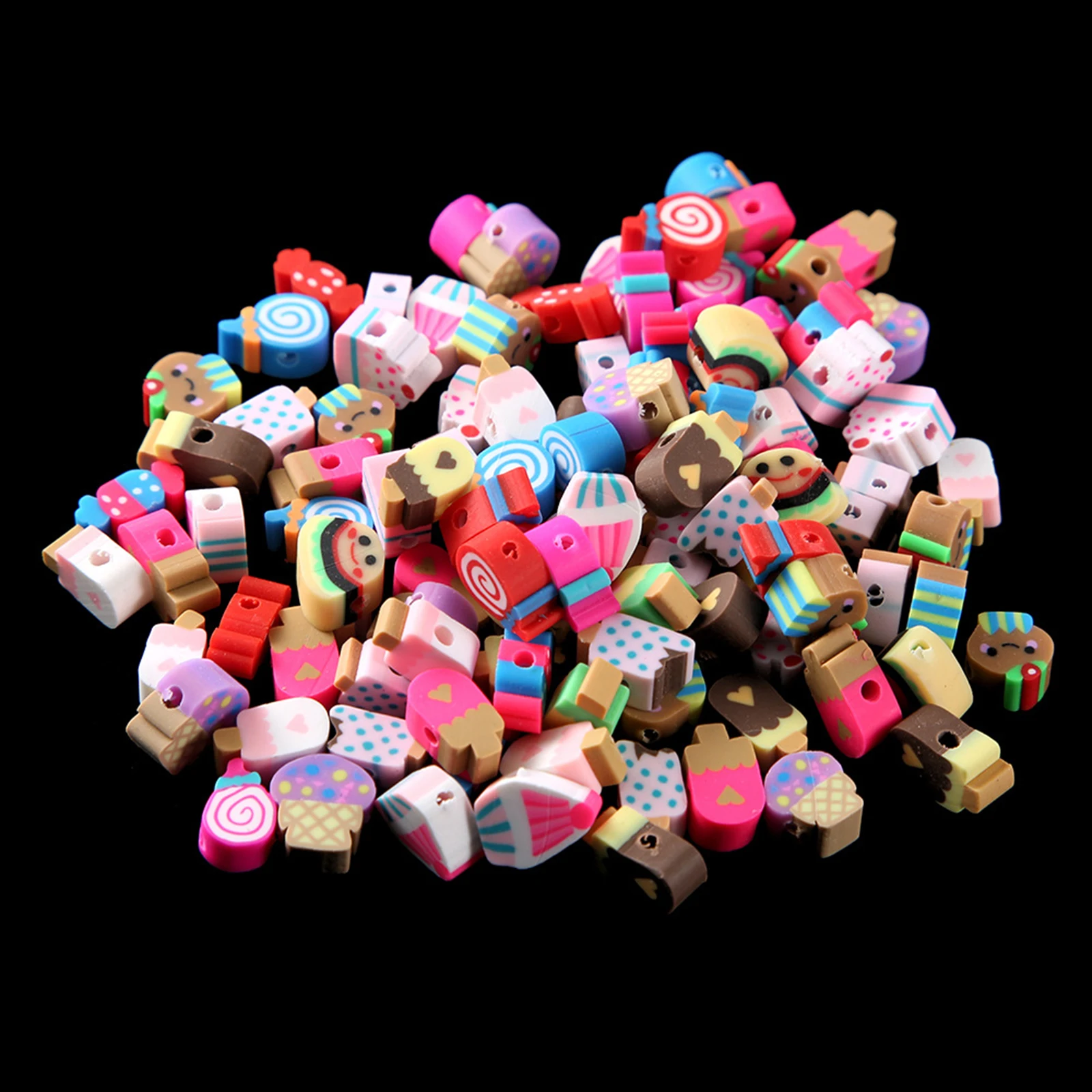 200pcs Polymer Clay Beads Kit Loose Spacer Bead for Girls Jewelry Making Necklace Bracelet Finding Accessories