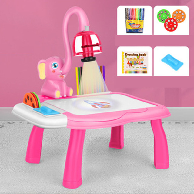 Projetor inteligente crianças pintura conjunto de mesa projetor brinquedo  educacional aprender a desenhar jogo conjunto para crianças presente da  menina do menino - AliExpress