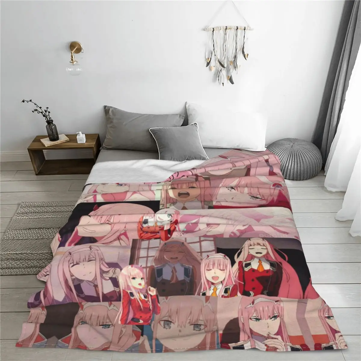 Details about   59"X79'' Anime DARLING in the FRANXX 02 Flannel Bed Warm Throw Blanket Cos#R1437 