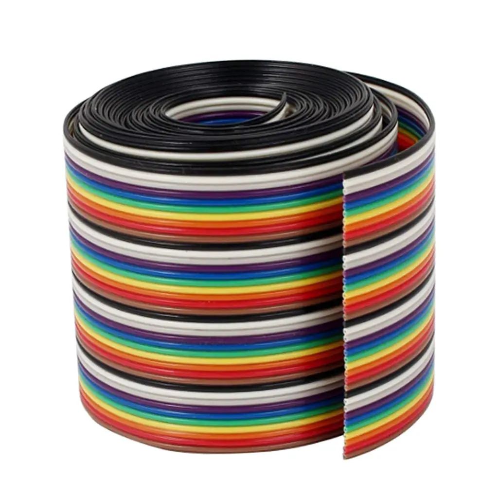 Brand New 40 Pin Rainbow Colour Flat Ribbon Cable 1.27mm 1000mm
