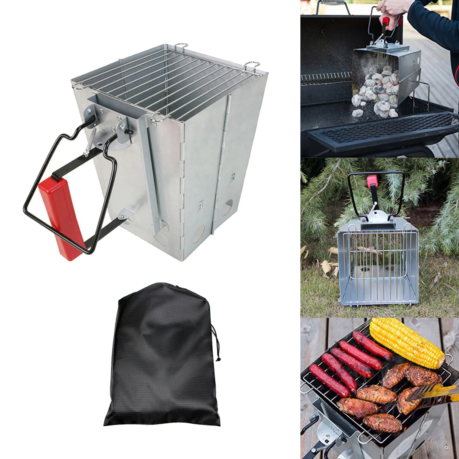 Charcoal Chimney Starter Barbecue BBQ Grill  Quick Light