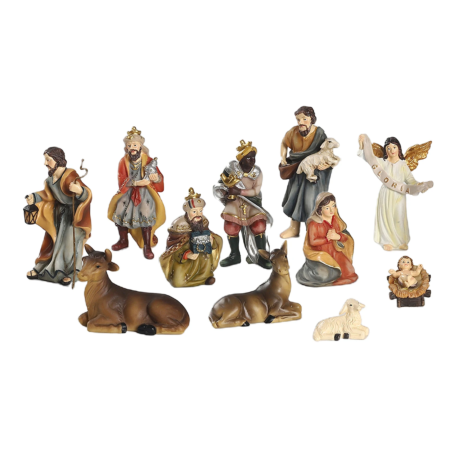 POHOVE 11pcs Christmas Crib Figures,Christmas Nativity Figurines Ornaments,Nativity Figurine,Chapel Decoration,Outdoor Catholic Statues And Figurines Home Decor 