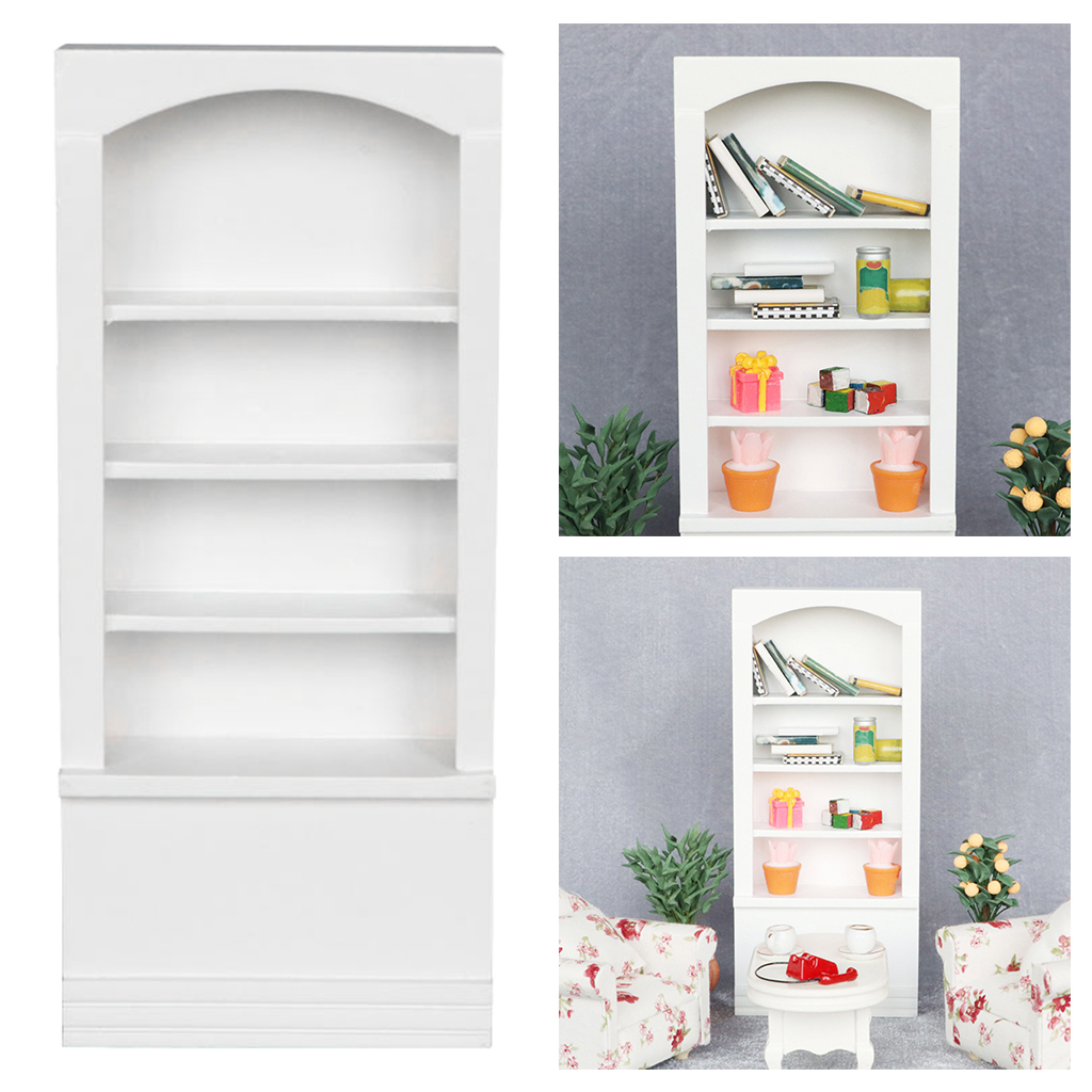 1:12 Scale Dollhouse Miniature Bookcase Model Mini Display Cabinet Bedroom