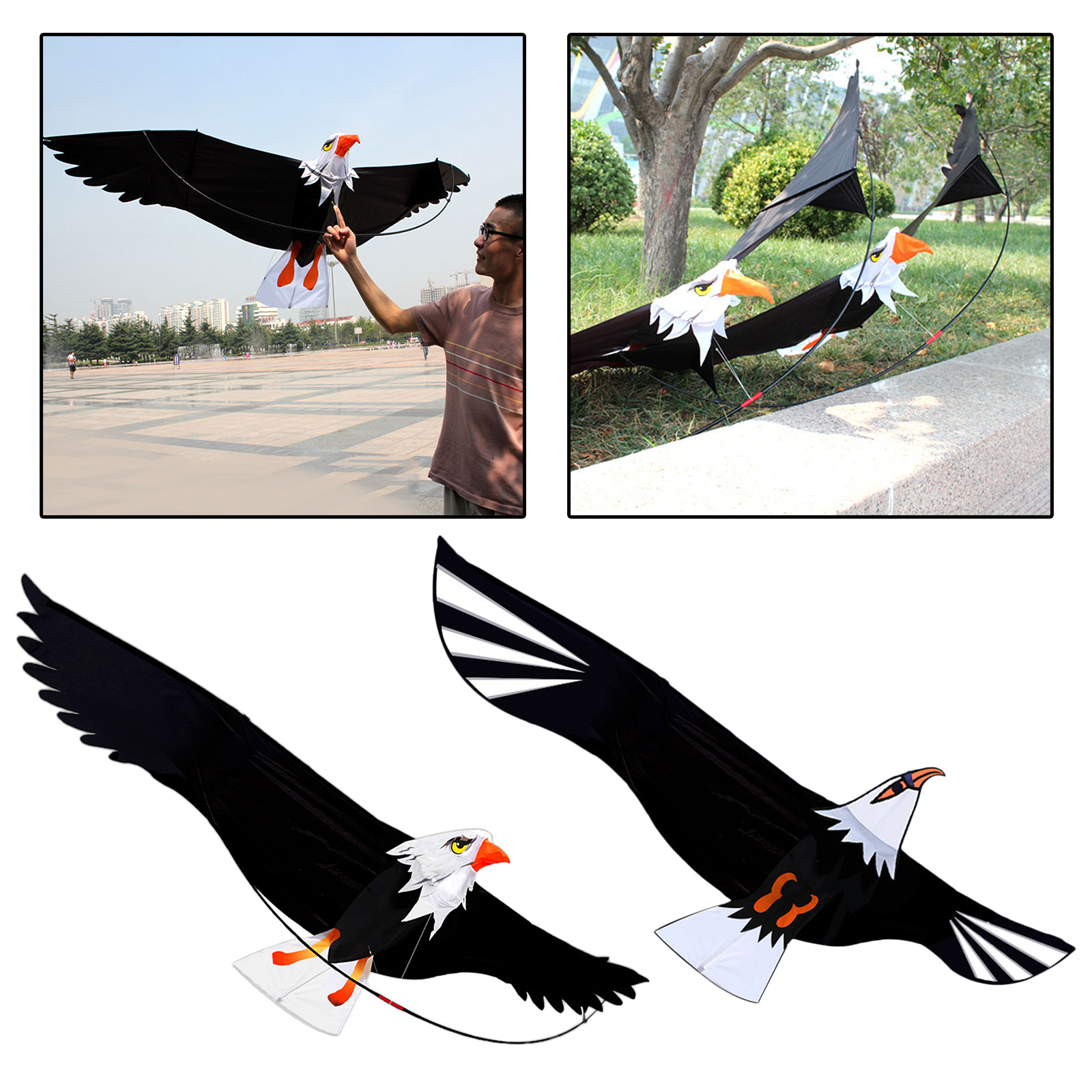 3D Eagle Kite Outdoor Animal  Huge  Kites Flying Bird Toys For Children Kids Surf Kite Summer Family Beach Trips Toy