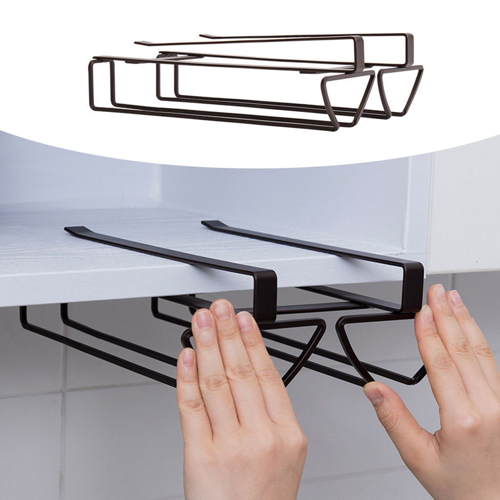1Pc Kitchen Wine Glass Holder Bar Home Cabinet Hanging Cup Storage Draining Rack