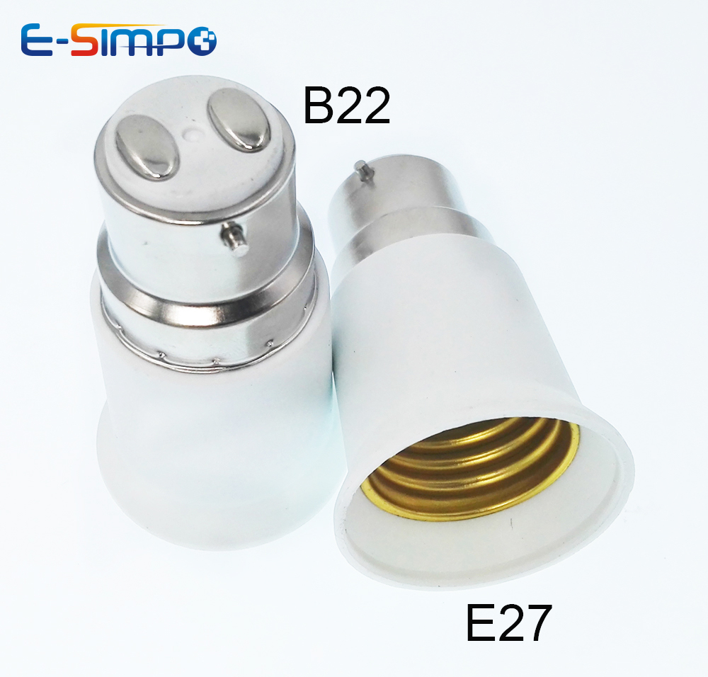 4 pces b22 para e27 adaptador de