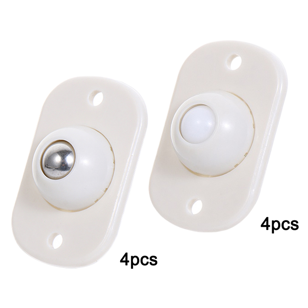 4 Pieces Storage Box Adhesive Pulley Wheels Trash Can Paste Wheels Steel Ball