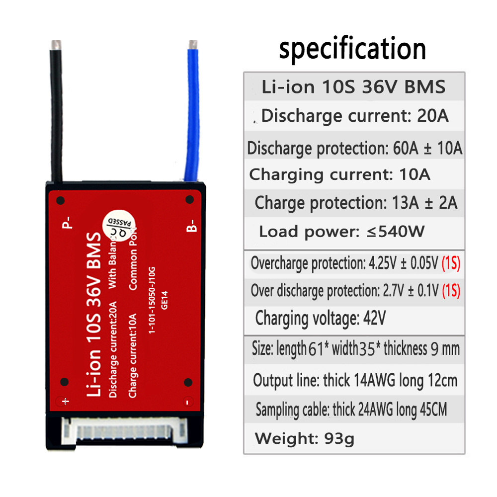 10S, 13S, 16S, BMS 20A, 36V, 48V,