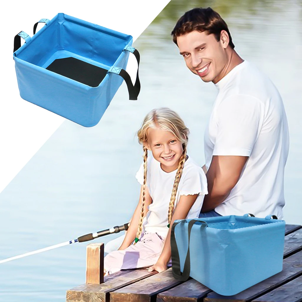 18L Foldable Bucket Water Container Bag Pail for Camping Traveling BBQ