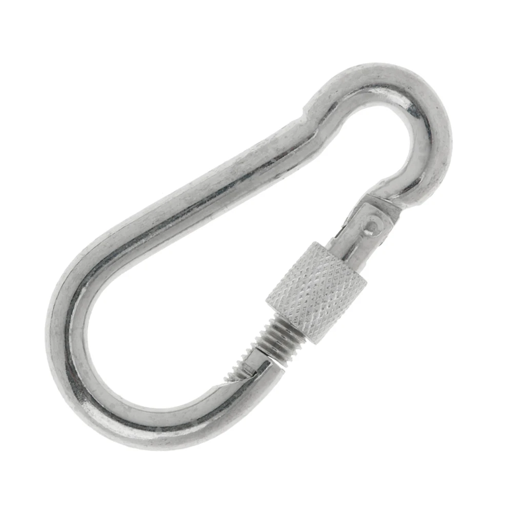 1 x Screw Lock D Shape Carabiner Hook Keyring Clips Camping Outdoor Buckle Climbing Accessories