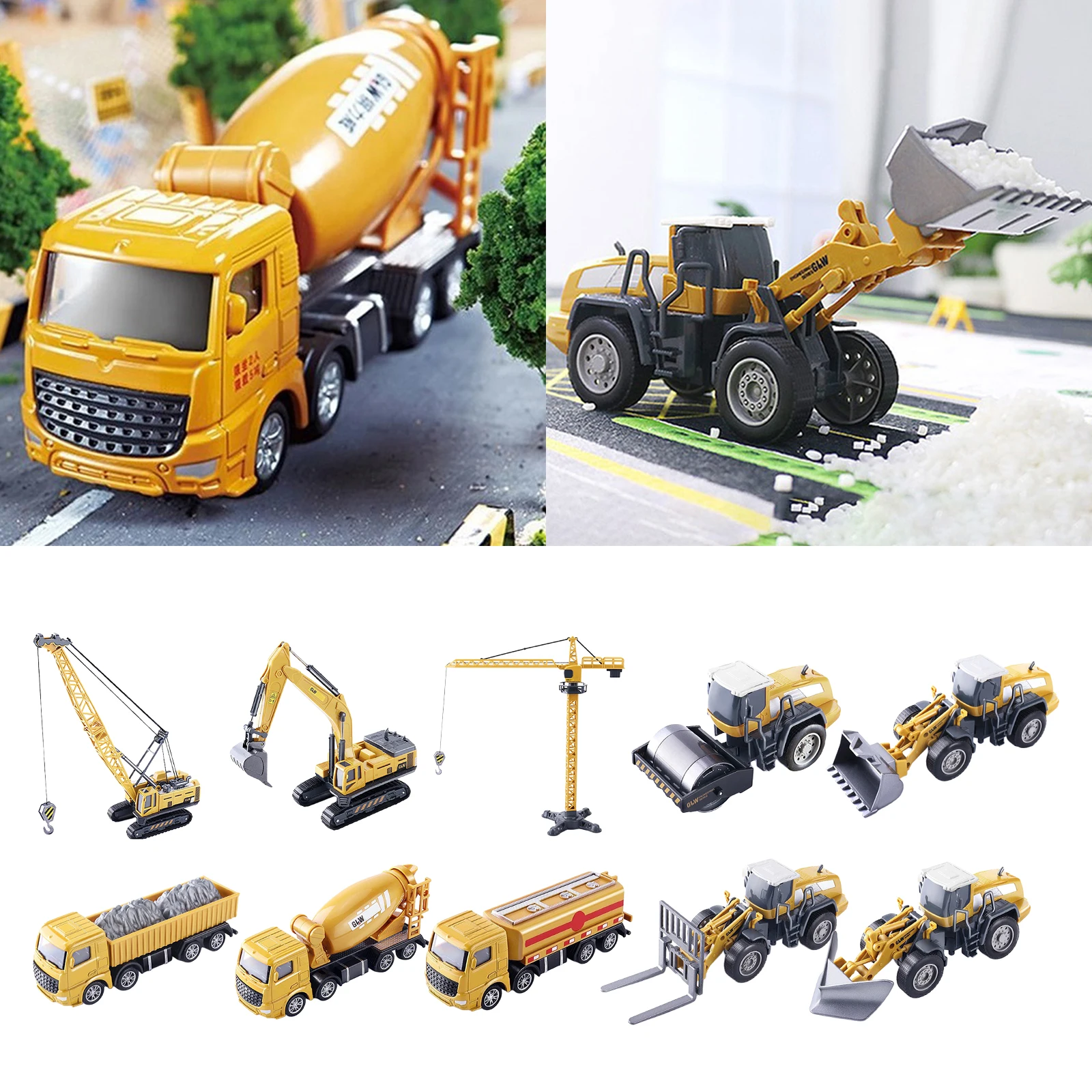 Construction Trucks Vehicles Toys Forklift Digger Excavator Kid Toddler Gift