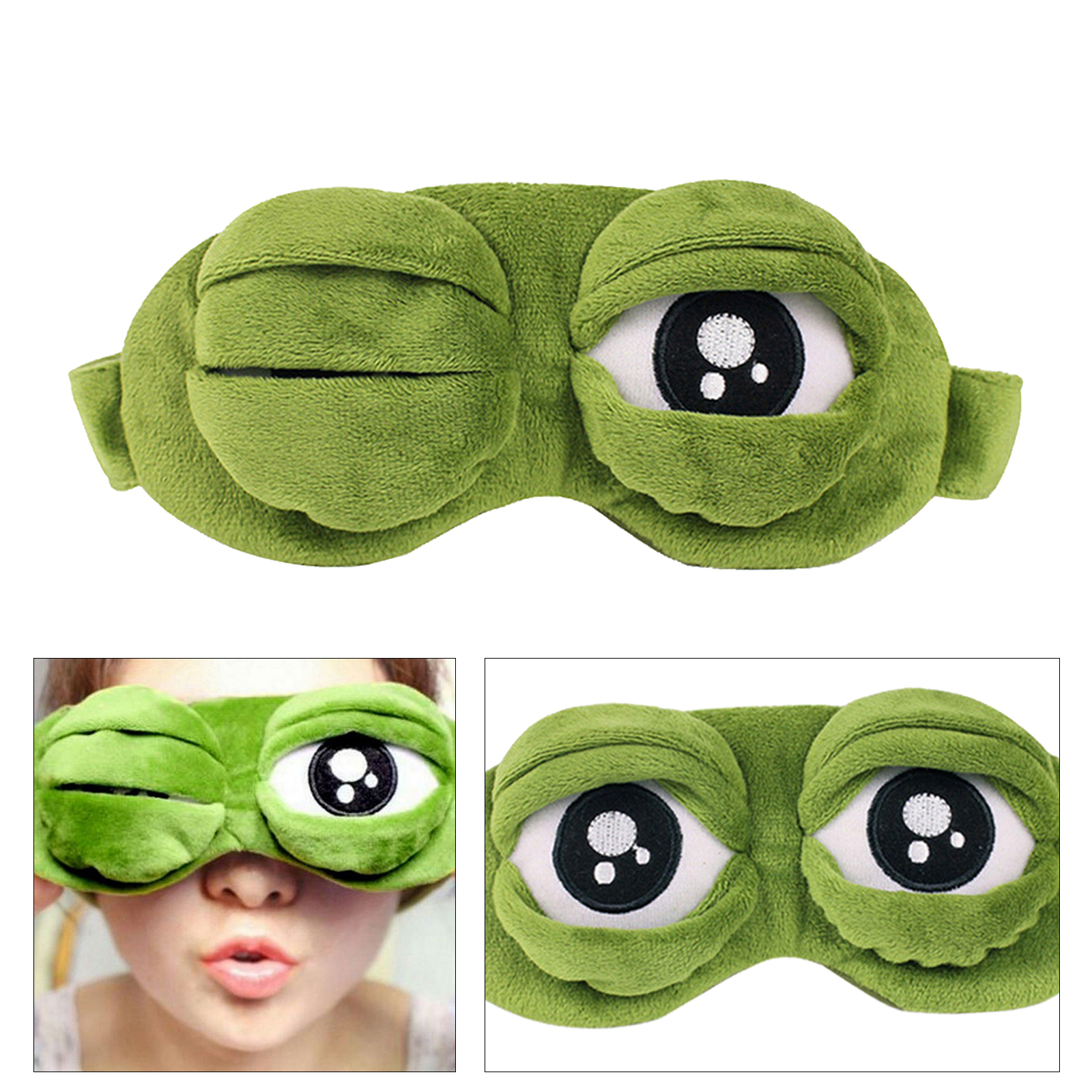 Eye Masks Travel Sleep Animal Frog Blindfold Breathable Sleep Eye Masks Soft Plush Sleeping Masks Funny 3D Frog Eye Sleep Masks