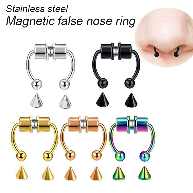 magnetic nose ring hoop