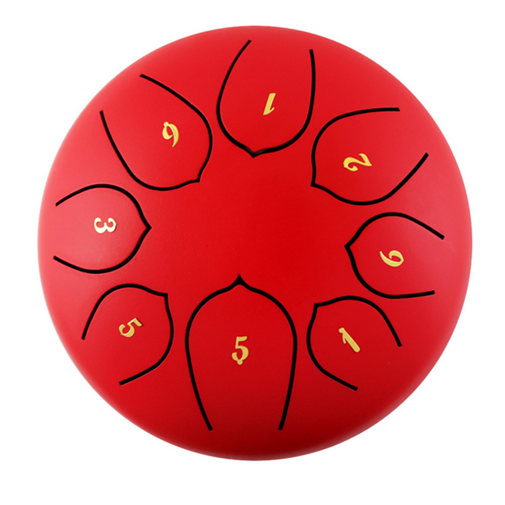 6 Inch High-quality Alloy Steel Tongue Drum C Key 8 Tones Hand Drum Percussion Drum for Children Kids Music Lover Beginners