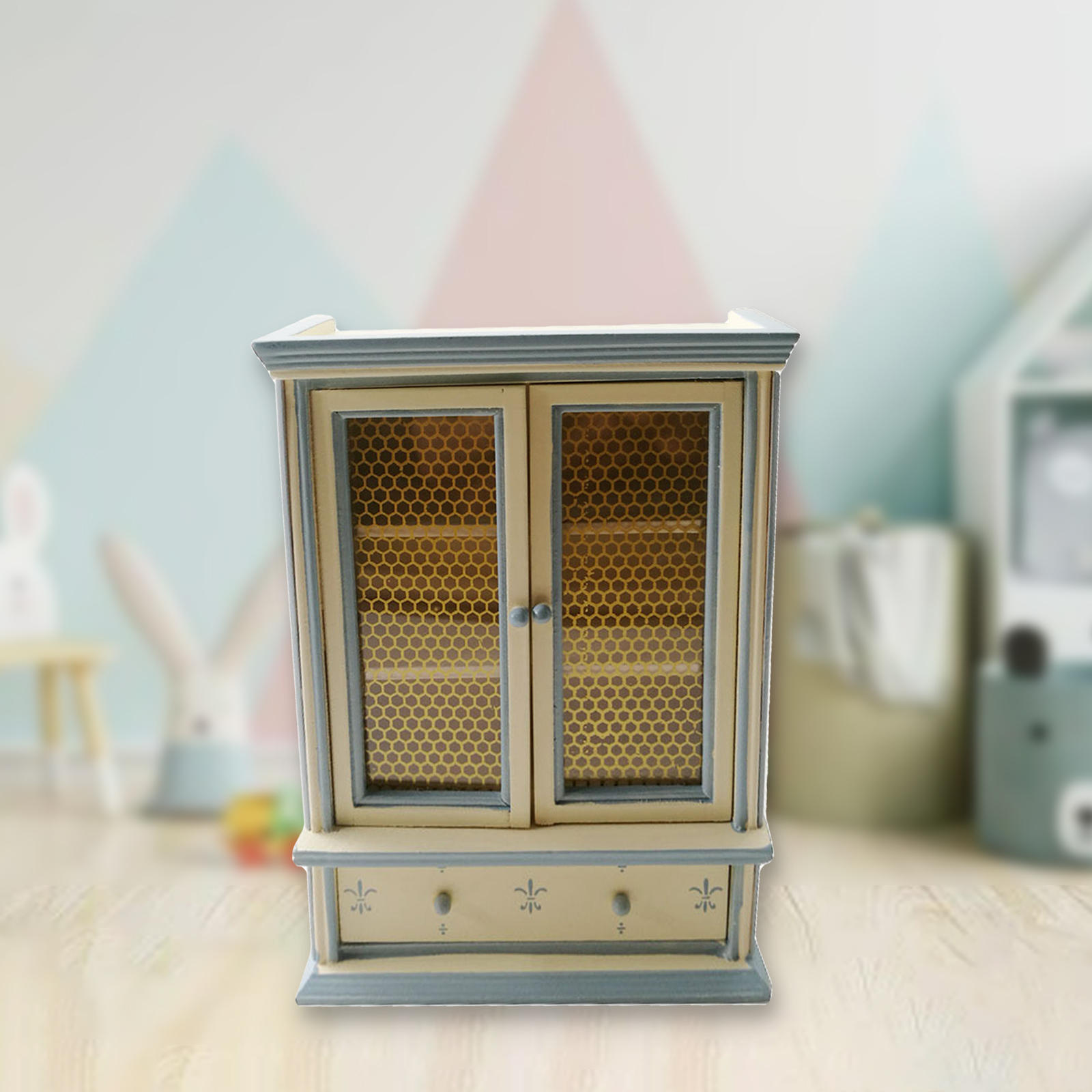 1:12 Scale Bookcase Mini Furniture Toy Model for Bedroom Living Room Decor