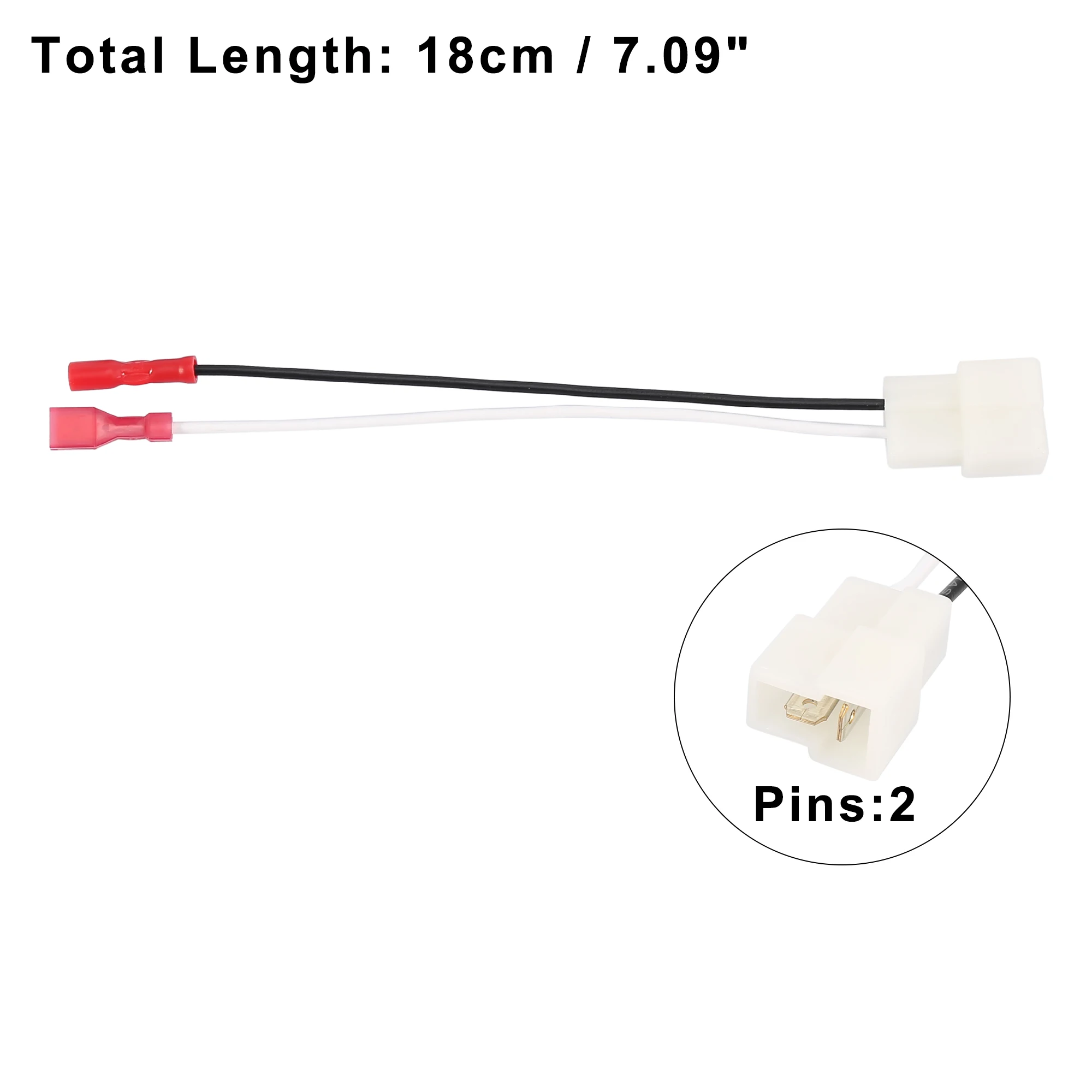 Conector de altavoz de dos pines y carcasa blanca